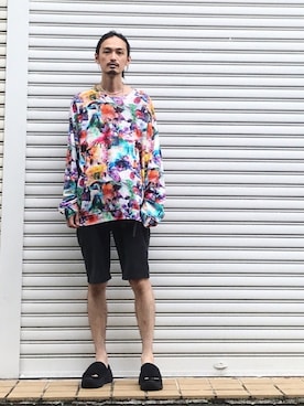 「N.HOOLYWOOD」｜「アイテム（サンダル）」を使った、君嶋麻耶さん（メンズ・176cm）の夏コーディネート