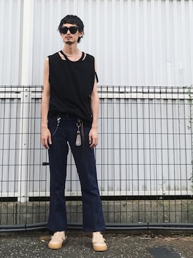 「UNACT（アナクト）のアイテム」を使った、君嶋麻耶さん（メンズ・176cm）の夏コーディネート