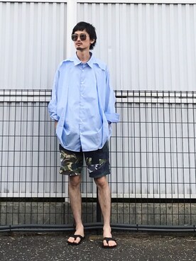 「N.HOOLYWOOD（N.ハリウッド）のアイテム（トップス）」を使った、君嶋麻耶さん（メンズ・176cm）の夏コーディネート