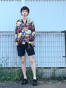 「N.HOOLYWOOD」｜「アイテム（サンダル）」を使った、君嶋麻耶さん（メンズ・176cm）の夏コーディネート