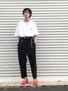 「N.HOOLYWOOD」｜「アイテム（スラックス）」を使った、君嶋麻耶さん（メンズ・176cm）の秋コーディネート
