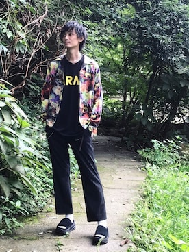 「N.HOOLYWOOD」｜「アイテム（スラックス）」を使った、君嶋麻耶さん（メンズ・176cm）の秋コーディネート