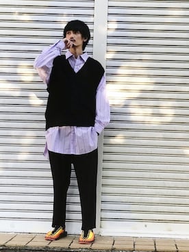 「KEEN（キーン）のアイテム（サンダル）」を使った、君嶋麻耶さん（メンズ・176cm）の秋コーディネート