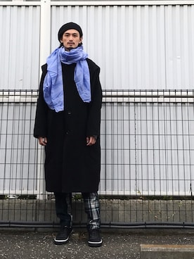 「N.HOOLYWOOD」｜「アイテム（その他アウター）」を使った、君嶋麻耶さん（メンズ・176cm）の秋コーディネート