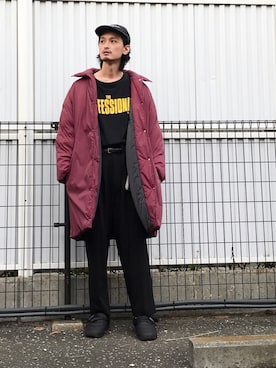 「SHAKA」｜「アイテム（ジャケット/アウター）」を使った、君嶋麻耶さん（メンズ・176cm）の冬コーディネート