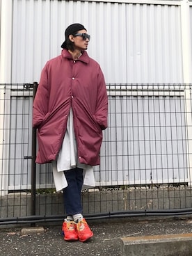 「UNACT（アナクト）のアイテム」を使った、君嶋麻耶さん（メンズ・176cm）の冬コーディネート