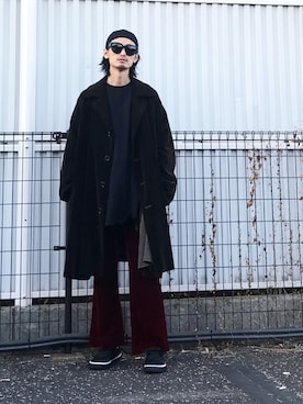 「FACETASM（ファセッタズム）のアイテム」を使った、君嶋麻耶さん（メンズ・176cm）の冬コーディネート