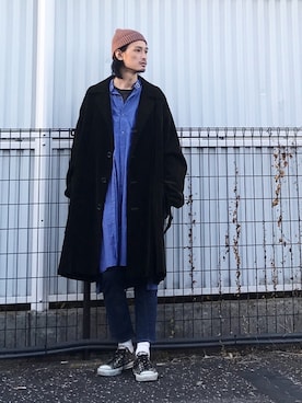 「UNACT（アナクト）のアイテム」を使った、君嶋麻耶さん（メンズ・176cm）の冬コーディネート