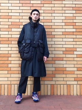 「Y-3（ワイスリー）のアイテム（その他アウター）」を使った、君嶋麻耶さん（メンズ・176cm）の冬コーディネート