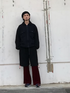 「FACETASM（ファセッタズム）のアイテム」を使った、君嶋麻耶さん（メンズ・176cm）の冬コーディネート