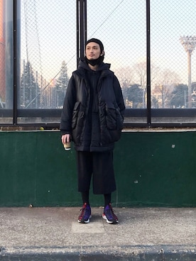 「Y-3（ワイスリー）のアイテム（その他アウター）」を使った、君嶋麻耶さん（メンズ・176cm）の冬コーディネート