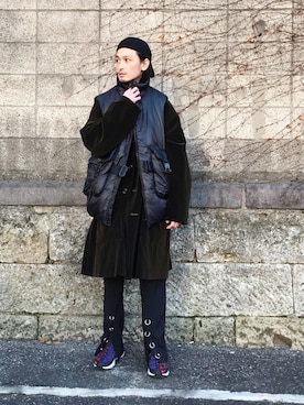「Y-3（ワイスリー）のアイテム（その他アウター）」を使った、君嶋麻耶さん（メンズ・176cm）の冬コーディネート