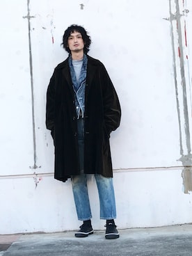 「N.HOOLYWOOD」｜「アイテム（デニムジャケット）」を使った、君嶋麻耶さん（メンズ・176cm）の冬コーディネート