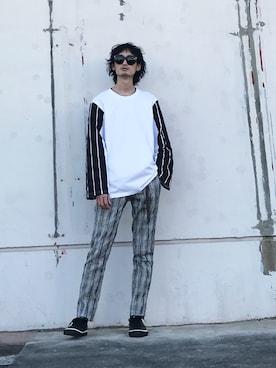 「DIMA LEU（ディマロウ）のアイテム」を使った、君嶋麻耶さん（メンズ・176cm）の冬コーディネート