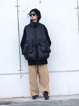 「Y-3（ワイスリー）のアイテム（その他アウター）」を使った、君嶋麻耶さん（メンズ・176cm）の冬コーディネート