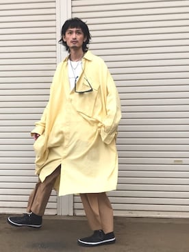 「N.HOOLYWOOD」｜「アイテム（ワンピース/ドレス）」を使った、君嶋麻耶さん（メンズ・176cm）の冬コーディネート