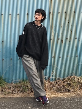 「UNACT（アナクト）のアイテム」を使った、君嶋麻耶さん（メンズ・176cm）の冬コーディネート