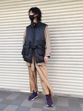 「Y-3（ワイスリー）のアイテム（その他アウター）」を使った、君嶋麻耶さん（メンズ・176cm）の冬コーディネート