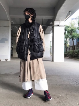 「Y-3（ワイスリー）のアイテム（その他アウター）」を使った、君嶋麻耶さん（メンズ・176cm）の冬コーディネート