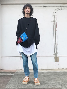 「TOGA PULLA（トーガ　プルラ）のアイテム」を使った、君嶋麻耶さん（メンズ・176cm）の春コーディネート