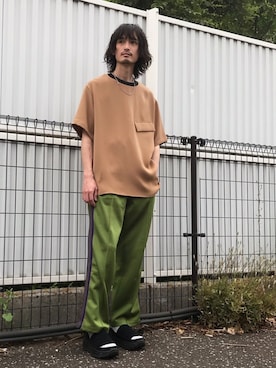 「N.HOOLYWOOD」｜「アイテム（サンダル）」を使った、君嶋麻耶さん（メンズ・176cm）の春コーディネート