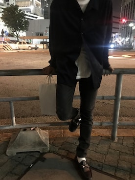 「Yves Saint Laurent（イヴサンローラン）のアイテム（Tシャツ/カットソー）」を使った、Cheeseさん（メンズ・173cm）の秋コーディネート