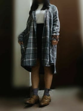 「MONKI（モンキ）のアイテム（シャツワンピース）」を使った、NKYさん（レディース・147cm）の冬コーディネート