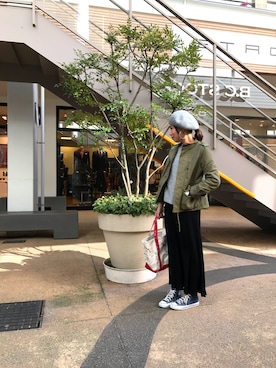 「トートバック」｜「アイテム（ブルゾン）」を使った、06ariari30さん（レディース・157cm）の冬コーディネート