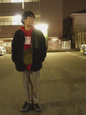 「Carhartt（カーハート）のアイテム（スタジャン）」を使った、KATSUYAさん（メンズ・171cm）の春コーディネート