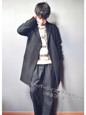 「アパレルスタッフ」｜「アイテム（チェスターコート）」を使った、かーとぅ(学生🎓)さん（メンズ・178cm）の秋コーディネート