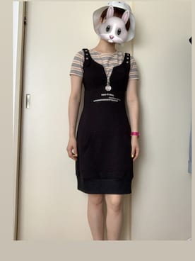「DIESEL（ディーゼル）のアイテム（オールインワン・サロペット）」を使った、チビまるこさん（レディース・153cm）の秋コーディネート