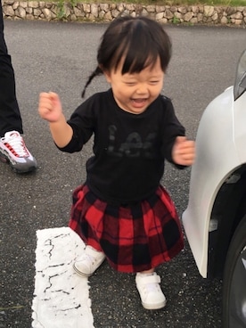 「アイテム（スカート）」を使った、さぁちゃんさん（キッズ・80cm）の秋コーディネート