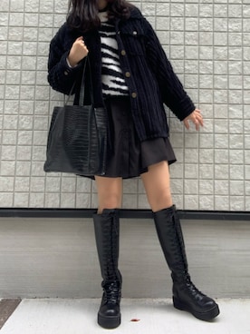 「アニマル」｜「アイテム（その他アウター）」を使った、すまいる☻さん（レディース・164cm）の秋コーディネート
