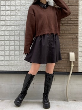 「WC（ダブル シー）のアイテム（ニット/セーター）」を使った、すまいる☻さん（レディース・164cm）の春コーディネート