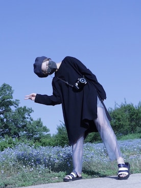 「カメラ女子」｜「アイテム（帽子）」を使った、Ukinoさん（レディース・158cm）の春コーディネート