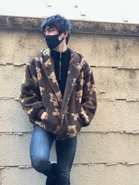 「HOOK（フック）のアイテム（ブルゾン）」を使った、taakuminさん（メンズ・185cm）の春コーディネート