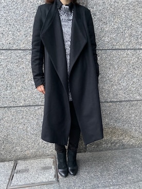 「HELMUT LANG（ヘルムートラング）のアイテム（ジャケット/アウター）」を使った、yuさん（レディース・150cm）の冬コーディネート