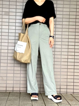 「ピスタチオ」｜「アイテム（腕時計）」を使った、yuさん（レディース・150cm）の夏コーディネート