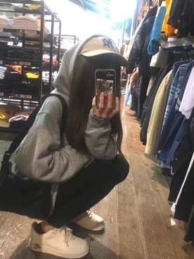 「旦那さんのを借りました」｜#a.iriさん（レディース・155cm）の冬コーディネート