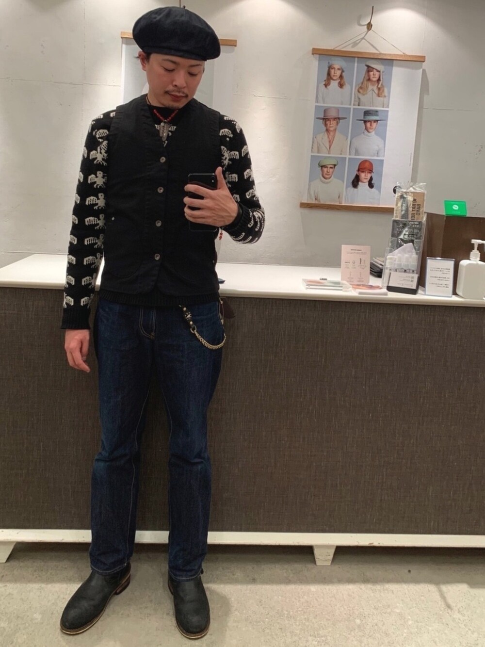 CALEE キャリー イーグル 総柄 ニット セーター ブラック L CALEE（キャリー）の「Eagle knit sweater（ニット/セーター