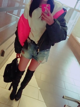「ROTHCO（ロスコ）のアイテム（MA-1）」を使った、プチプラyunagaさん（レディース・166cm）の秋コーディネート