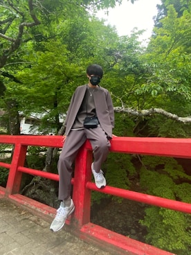 「ATTACHMENT（アタッチメント）のアイテム（ノーカラージャケット）」を使った、9_FLOVERさん（メンズ・172cm）の春コーディネート