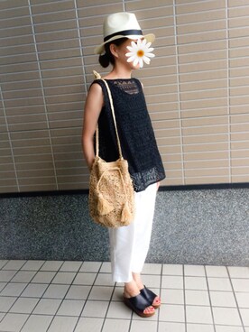 「BLISS POINT（ブリスポイント）のアイテム（帽子）」を使った、yuさん（レディース・154cm）の夏コーディネート