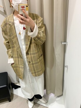 「coca（coca）（コカ）のアイテム（シャツワンピース）」を使った、yuさん（レディース・154cm）の春コーディネート