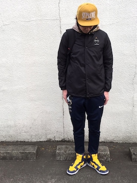「F.C.R.B.（エフシーアールビー）のアイテム（ブルゾン）」を使った、roywさん（メンズ・174cm）の冬コーディネート