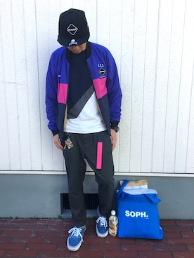 「F.C.R.B.（エフシーアールビー）のアイテム（ブルゾン）」を使った、roywさん（メンズ・174cm）の春コーディネート