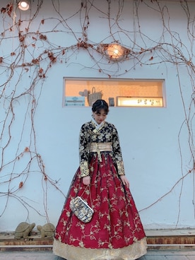 「韓国旅行」｜「アイテム（アクセサリー）」を使った、ワンリンさん（レディース・160cm）の春コーディネート