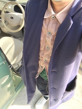 「SEVENDAYS=SUNDAY（セブンデイズサンデイ）のアイテム（チェスターコート）」を使った、ばっしーさん（メンズ・160cm）の冬コーディネート