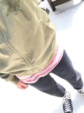 「SEVENDAYS=SUNDAY（セブンデイズサンデイ）のアイテム（MA-1）」を使った、ばっしーさん（メンズ・160cm）の春コーディネート