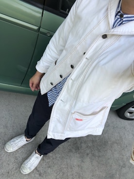 ばっしーさんの「CONVERSE コンバース JACK PURCELL HS V　ジャックパーセル HS V WHITE」を使ったコーディネート